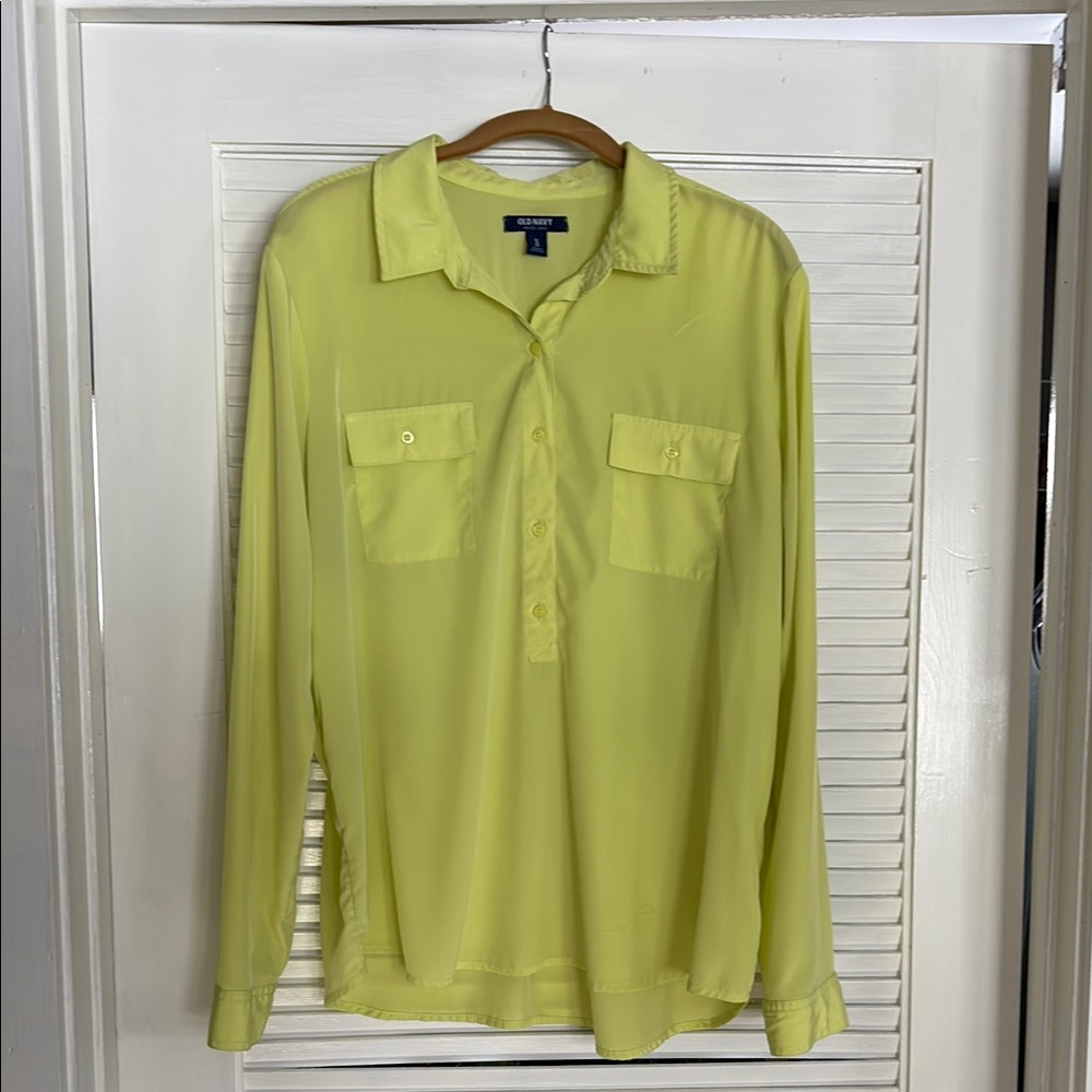 XL Popover top citron polyester easy care